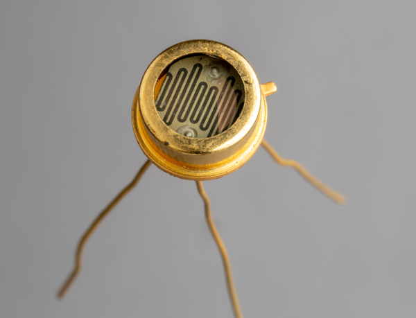A vintage photoresistor in a gold-plated can (Outtake)